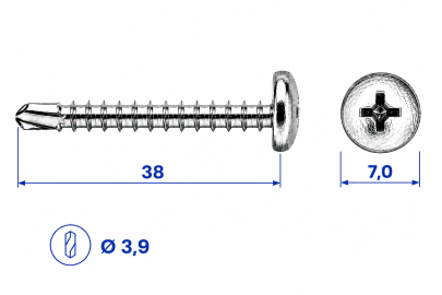 VIJAK DIN 7504 N 3,9x38